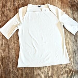 Ann Taylor Classic Cream Short Sleeve Top